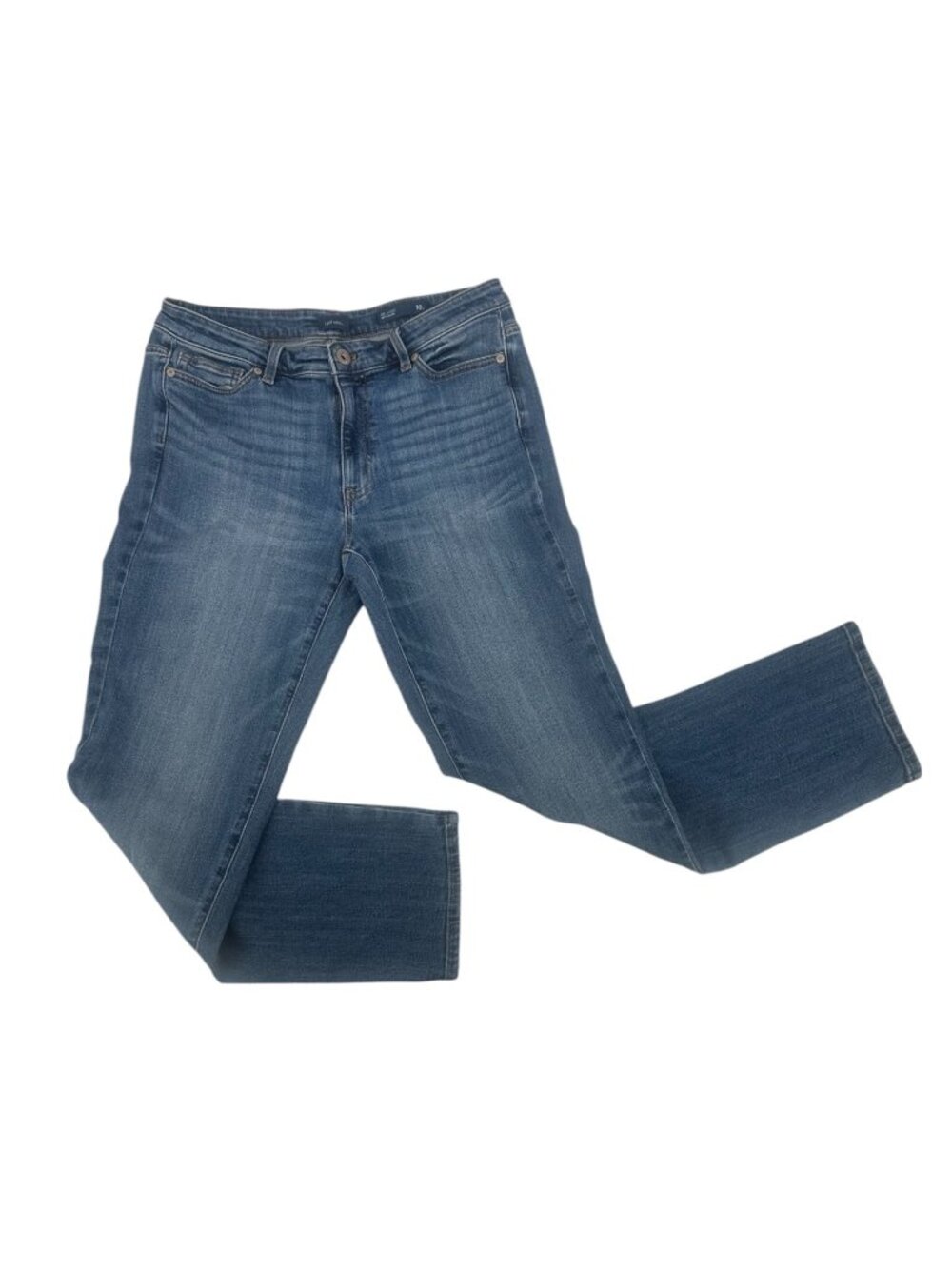 J Jill Boyfriend Jeans 10 Medium Blue Wash Stretch Straight Leg Denim Casual